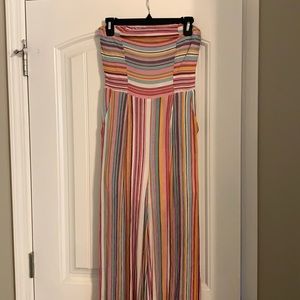 Colorful strapless jumpsuit!
